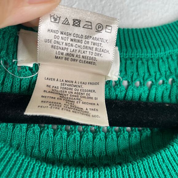 Maeve By Anthropologie Kelly Green Knit Fitted Retro Dress size Medium - Picture 11 of 12